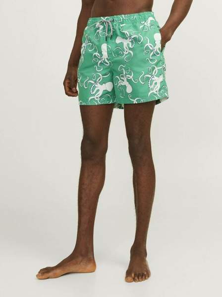 Zelené pánské vzorované plavky Jack & Jones Fiji