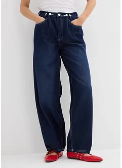 Balonové džíny, Mid Waist, s knoflíky, Super Soft