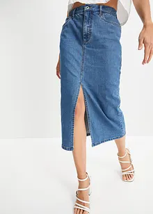 Dlouhá džínová sukně s rozparkem, z materiálu Positive Denim #1 Fabric