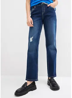 Džíny Straight, Mid Waist, zkrácená délka