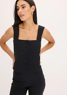 Halenkový top s knoflíkovou lištou BONPRIX
