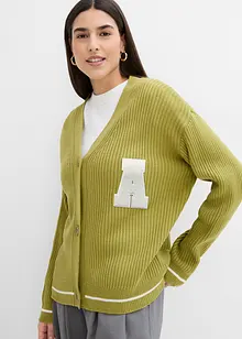 Pletený oversize kabátek s výšivkou