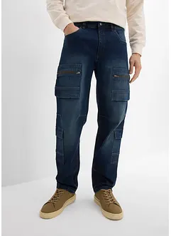 Strečové cargo džíny, Loose Fit, Straight