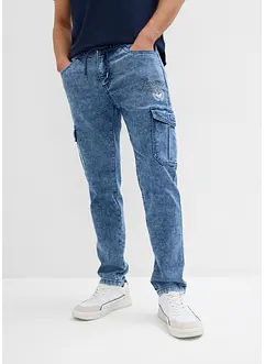Strečové cargo džíny bez zapínání, Regular Fit, Tapered