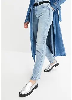 Straight džíny High Waist, malý podíl streče dámské rifle
