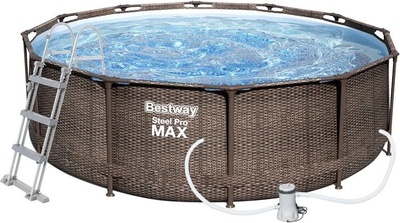 TOP 1. - Bestway Steel Pro Max Rattan 3,66 x 1 m