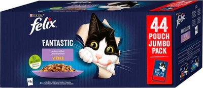 TOP 1. - Felix Fantastic kapsičky pro kočky hovězí kuře losos tuňák v želé 44 x 85 g