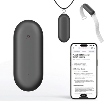 TOP 4. - Plaud Note Pin Grey AI hlasový záznamník (2025)
