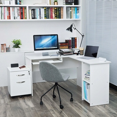 TOP 4. - Psací rohový stůl Houseland Zion bílý