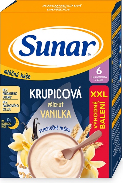 TOP 5. - Sunar mléčná kaše Krupicová vanilka 340 g