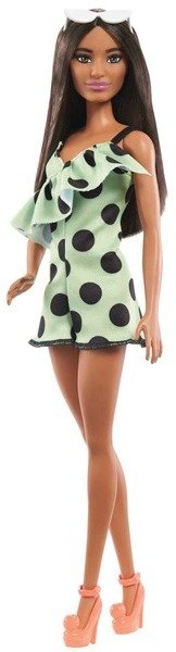 Barbie Modelka – Limetkové šaty s bodkami