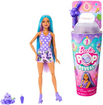 Barbie Pop Reveal Barbie šťavnaté ovocie – Hroznový kokteil