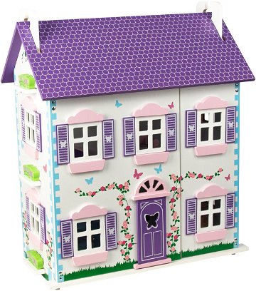 Domček pre bábiky fialovo-biely VÝPREDAJ