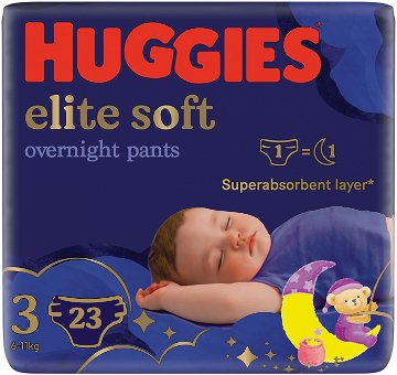 HUGGIES Elite Soft Pants cez noc Pants veľ. 3 (23 ks)
