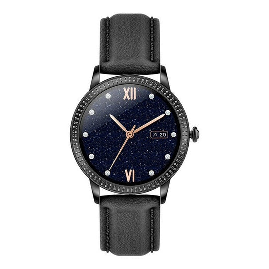 Smart hodinky Deveroux CF18 Pro, kožený remienok, čierna LACNÉ