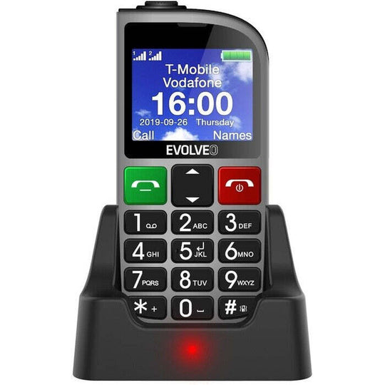 Tlačidlový telefón pre seniorov Evolveo EasyPhone FM, strieborná VÝPREDAJ