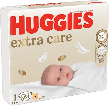 HUGGIES Extra Care veľkosť 1 (84 ks) AKCIA