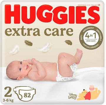 HUGGIES Extra Care veľkosť 2 (82 ks) LACNÉ
