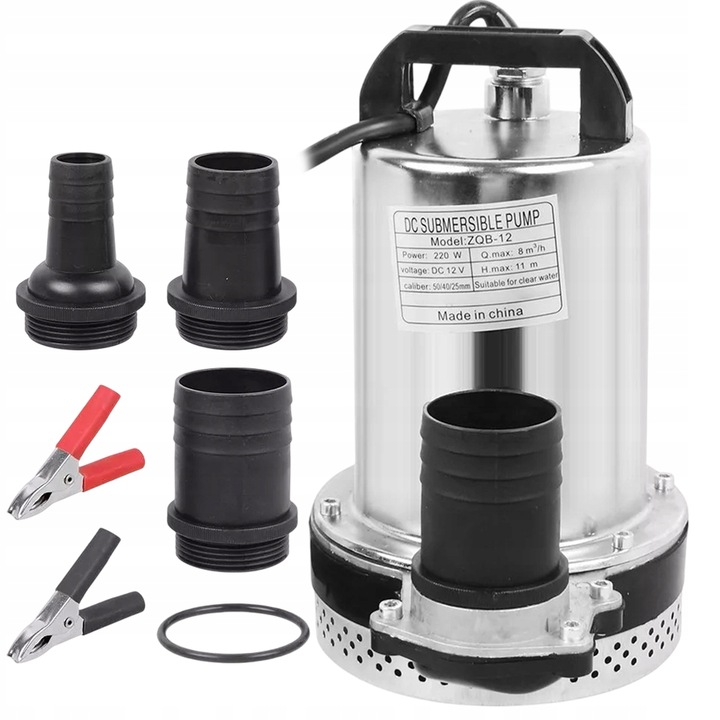 12V PONORNÁ PUMPA NA ŠPINAVÚ VODU 8000 L/H PRENOSNÁ DO ZÁHRADY