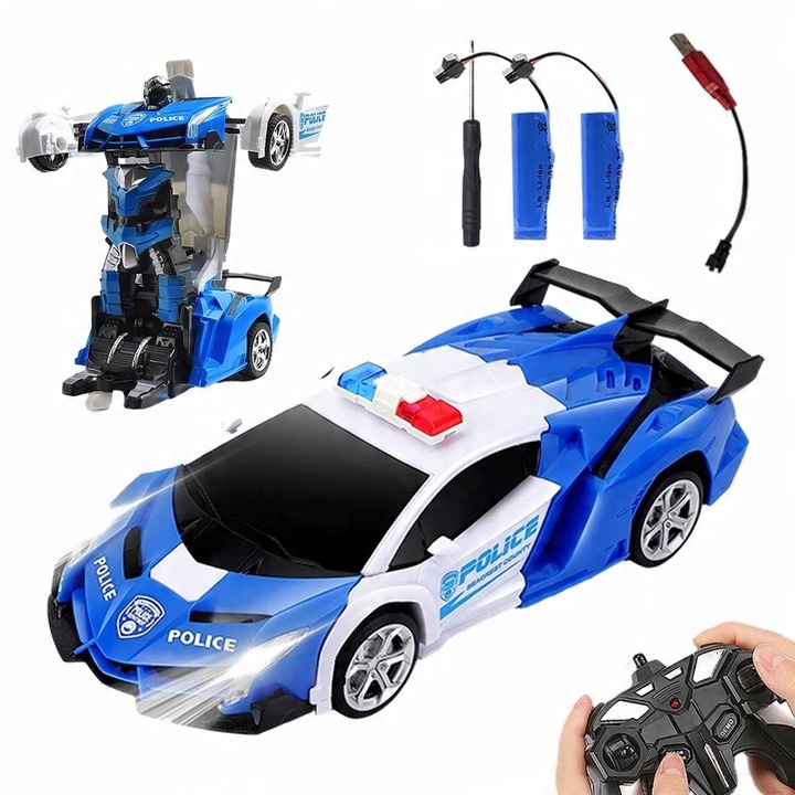 2V1 RIADENÉ AUTO RÁDIO AUTOROBOT POLÍCIA DARČEKY PRE DETI