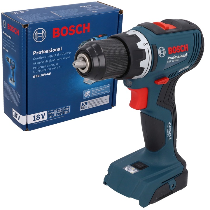 Akumulátorová aku vŕtačka s príklepom 18V 65Nm BOSCH GSB 18V-65 telo