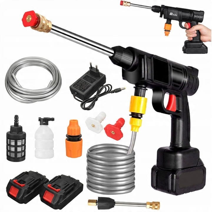 AKUMULÁTOROVÁ VYSOKOTLAKOVÁ UMÝVAČKA 21V 1500W + 2 AKUMULÁTORY