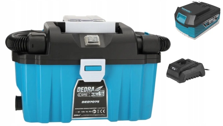 Akumulátorový kuforový vysávač 18V DEDRA SAS+ALL SADA AKUMULÁTOROV 5AH