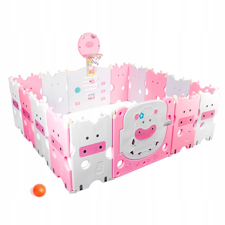 Aga4Kids Detská plastová ohrádka 186x156x64 cm Ružová LACNÉ