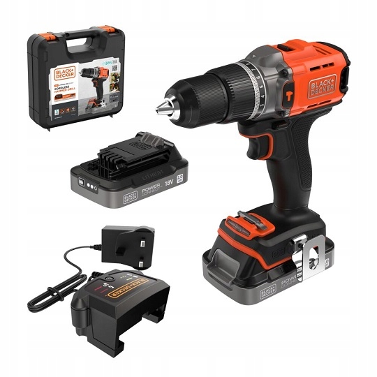aku vŕtačka 45 Nm, 18 V Black+Decker [BCD383D2XK-QW]