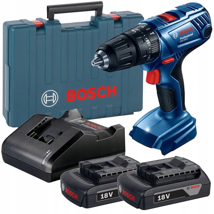 AKU VŔTAČKA BOSCH 18V AKUMULÁTOROVÝ UDAROVÝ KUFOR 2 AKUMULÁTORY
