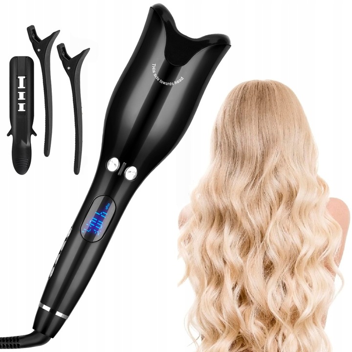 AUTOMATICKÁ KERAMICKÁ KULMA NA VLASY OTOČNÁ LCD REGULÁCIA 80-220°C