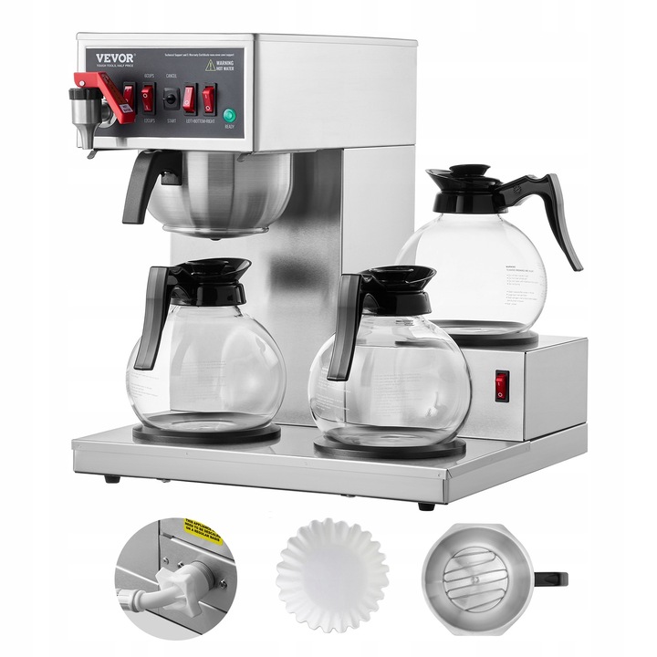 Automatický kávovar na espresso Vevor FRB-286-BD3, strieborný najlacnejšie