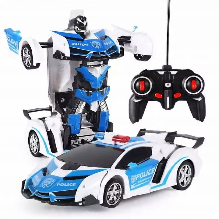 Auto-Robot R/C 2v1 transformácia Polícia 380x130 mm Leantoys AKCIA