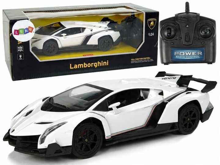 Auto športové R/C 1:24 Lamborghini Veneno biele Leantoys