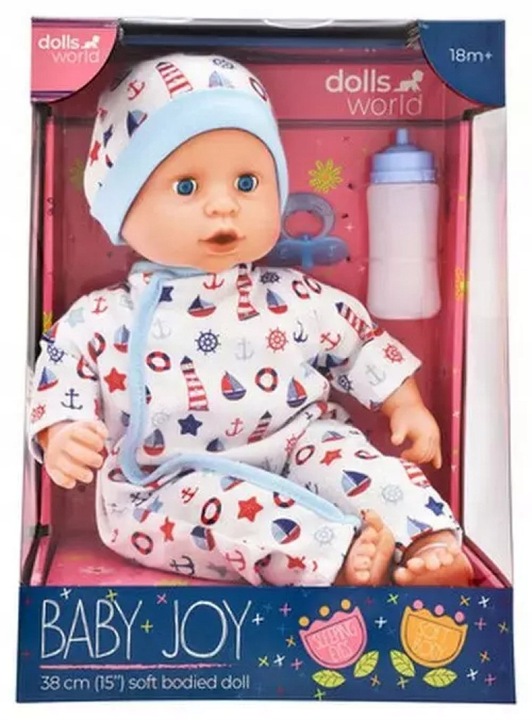 Bábika Baby Joy 38 cm oblečenie biela krabička s okienkom Dolls World