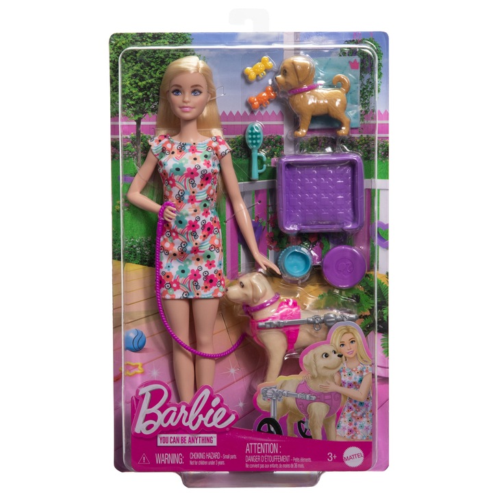 BÁBIKA BARBIE sada BÁBIKA S PSÍKOM so šteniatkom a psíkom na vozíku ZĽAVA