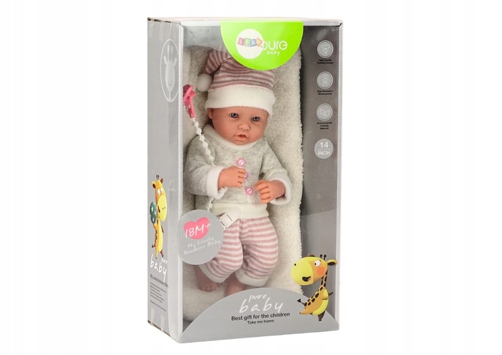 BÁBIKA BÁBÄTKO SVETEROVÁ ČIAPKA S PRÚŽKAMI DUDLÍ RUŽOVÁ ^Dievčatá LEAN Toys