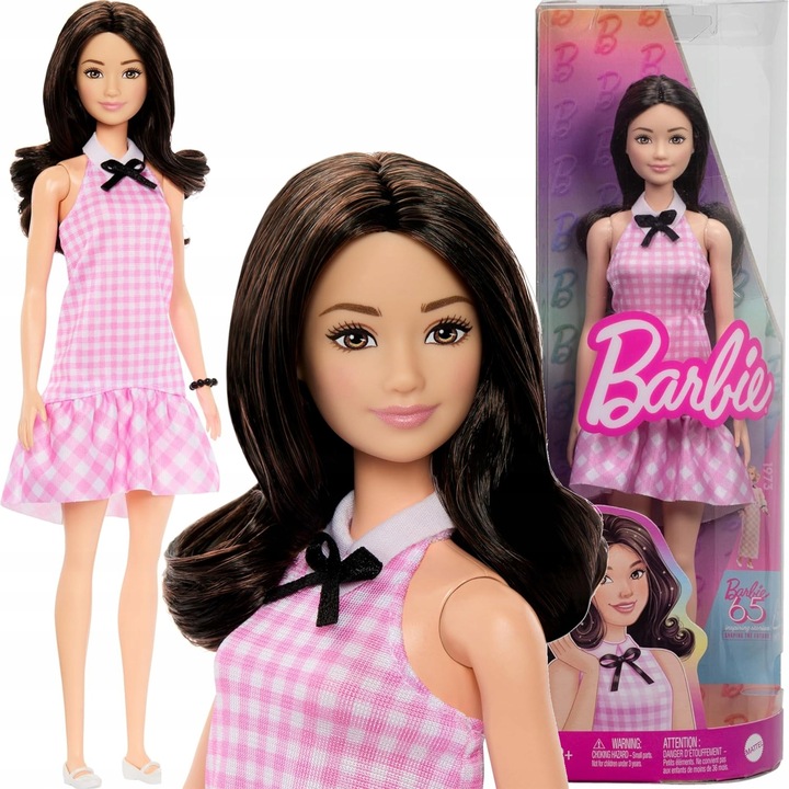 BÁBIKA BARBIE SÉRIA FASHIONISTAS TMAVÉ VLASY RUŽOVÁ SUKŇA #224