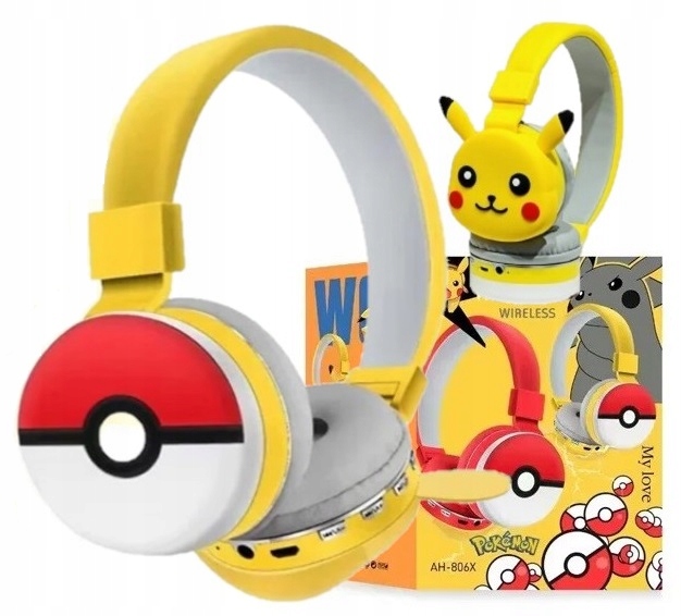BEZDRÔTOVÉ SLÚCHADLÁ PRE DETI BLUETOOTH NA UŠI Pokémon PIKACHU