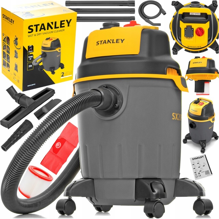 BEZVRECKOVÝ PRIEMYSELNÝ VYSÁVAČ STANLEY 3200W PRE MOKRÉ A SUCHÉ ČISTENIE
