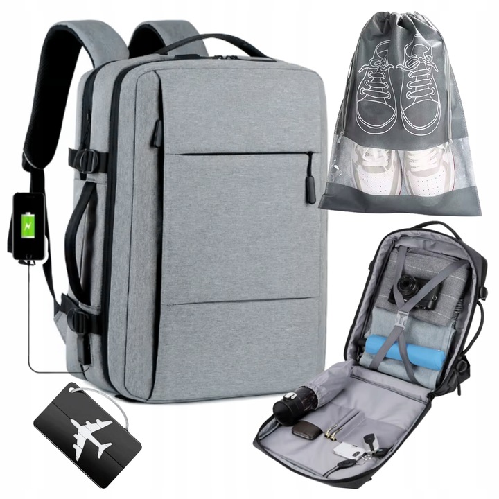 Batoh Príručná batožina pre lietadlo 40x25x20 RYANAIR WIZZAIR USB na topánky