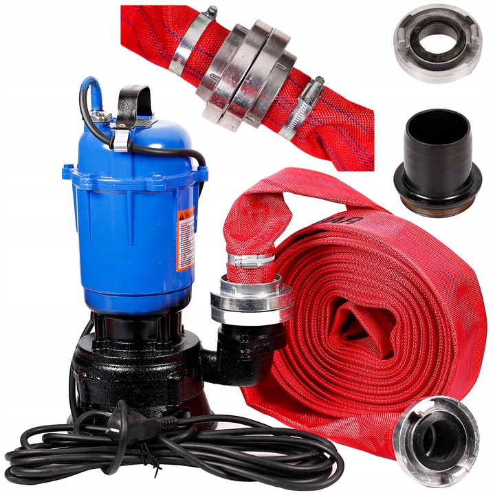 ČERPADLO NA ČISTÚ, ŠPINAVÚ VODU ŽUMPY + DRVIČ HADICE, VÝKONNÁ SADA 3200 W