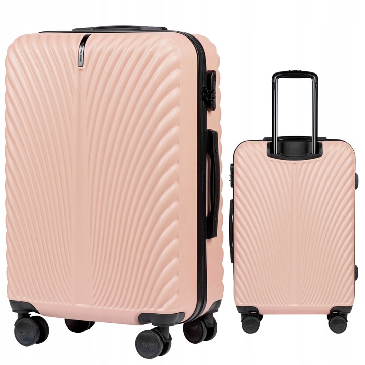 Cestovná batožina kufor stredný WINGS RUŽOVÝ ABS+ 4 kolieska šifrovací zámok