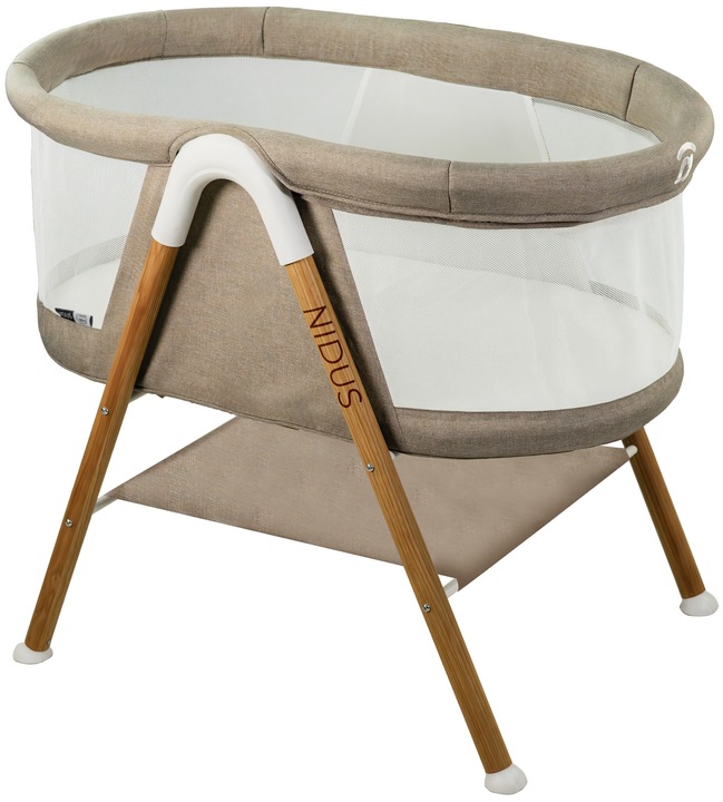 Cestovná postieľka ASALVO 57 x 88 cm odtiene hnedej a béžovej