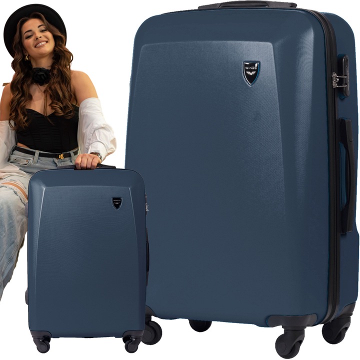 Cestovný Kufor XL WINGS na kolieskach, stredne pevný, tvrdý, s ABS +