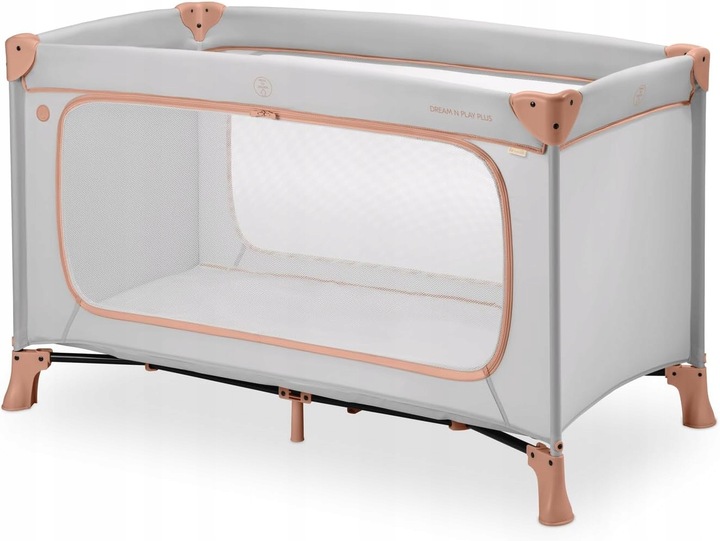 Cestovná postieľka Hauck 65 x 125 cm odtiene šedej a striebornej