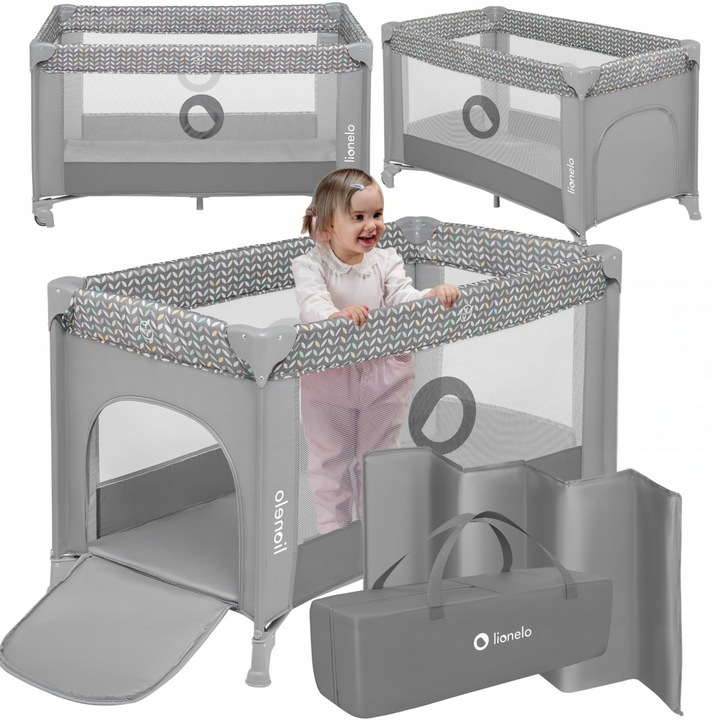 Cestovná postieľka, ohrádka pre dieťa + taška a matrac Lionelo Stefi