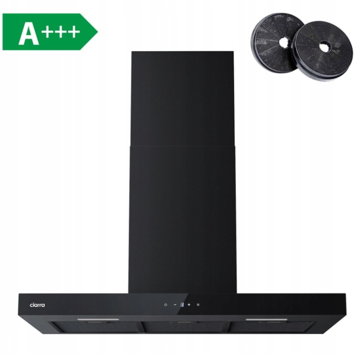 CIARRA CBCB9102-B Kuchynský digestor 90 cm, 650 m3/h, A++ čierny