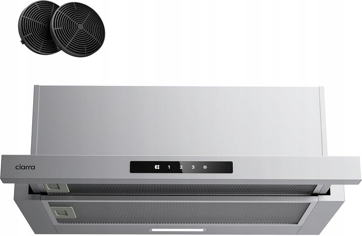 CIARRA CBCS6909A Plochý kuchynský digestor 60 cm A+ 600 m3/h Recirkulácia