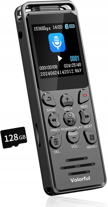Digitálny diktafón 128 GB Volorful